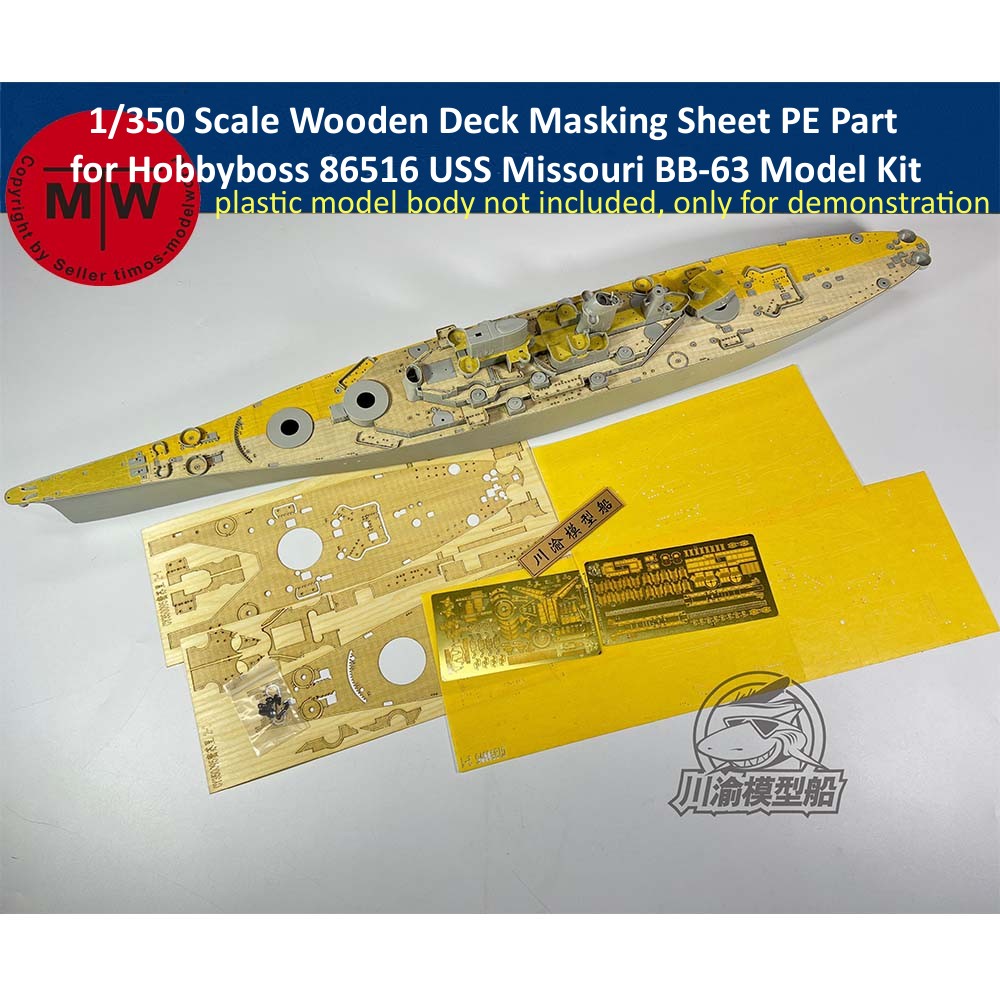 Model Kit Uss Missouri - Schaal 1/350 houten dek maskeerblad PE-onderdeel