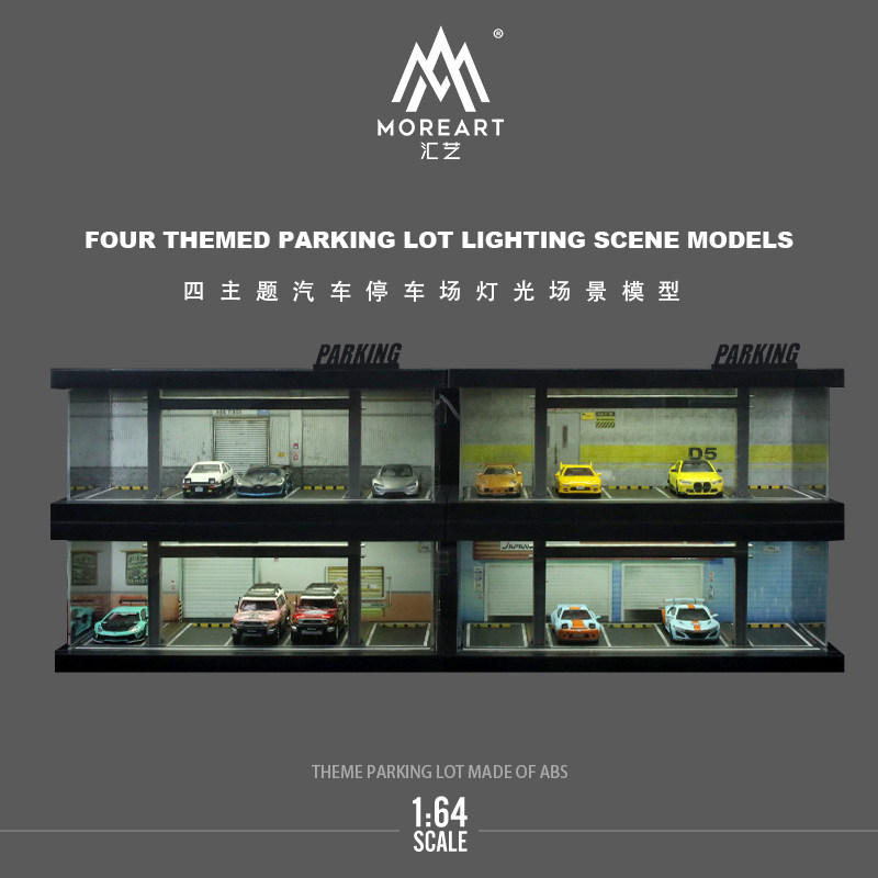 1:64 Vierthema-auto parkeergar - Model Kit Cars recensie en prijs