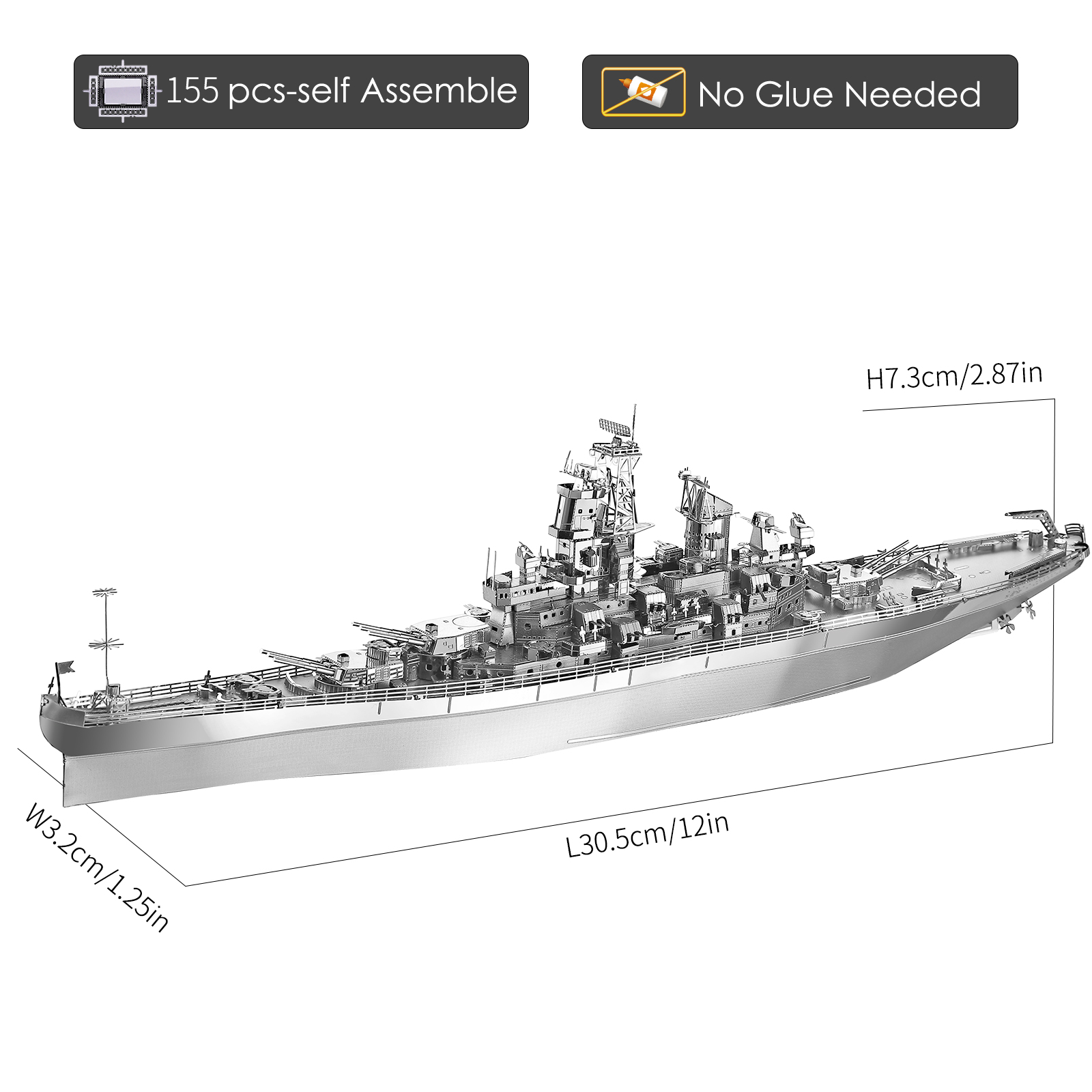 Piececool 3D Model Kits Metale - Model Kit Uss Missouri recensie en prijs
